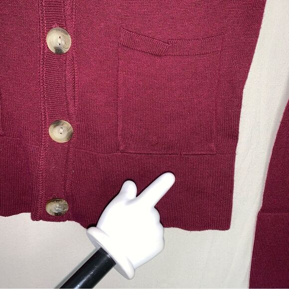 Aero Burgundy Cardigan Sweater Women’s Medium Academia School Hermione Hogwarts - Picture 3 of 8
